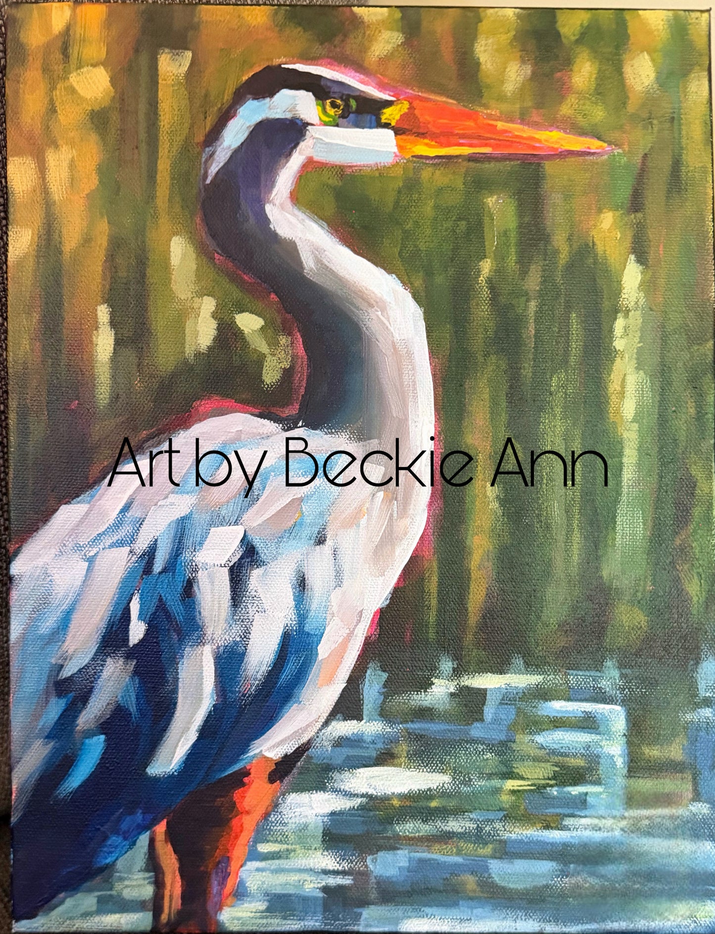Coastal Plain Blue Heron Painting